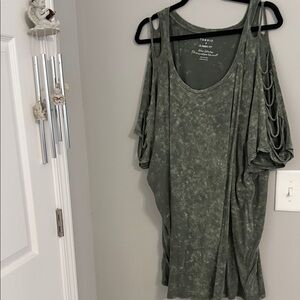 Torrid Sage Green Cutout Sleeve Tee